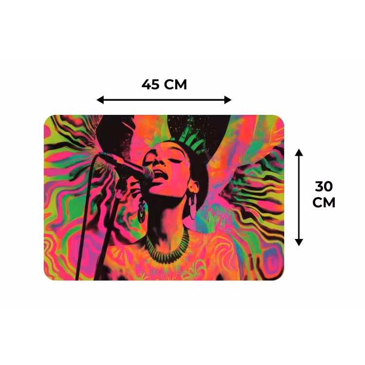 Placemat - 6 stuks - Vrouw - Microfoon - Neon — 3