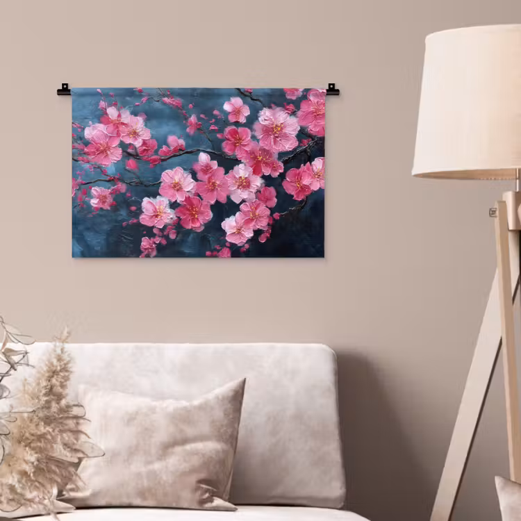 Wandkleed - Bloem - Bloesems - Roze - Abstract — 2