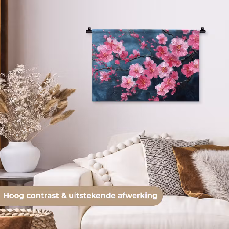 Wandkleed - Bloem - Bloesems - Roze - Abstract — 4