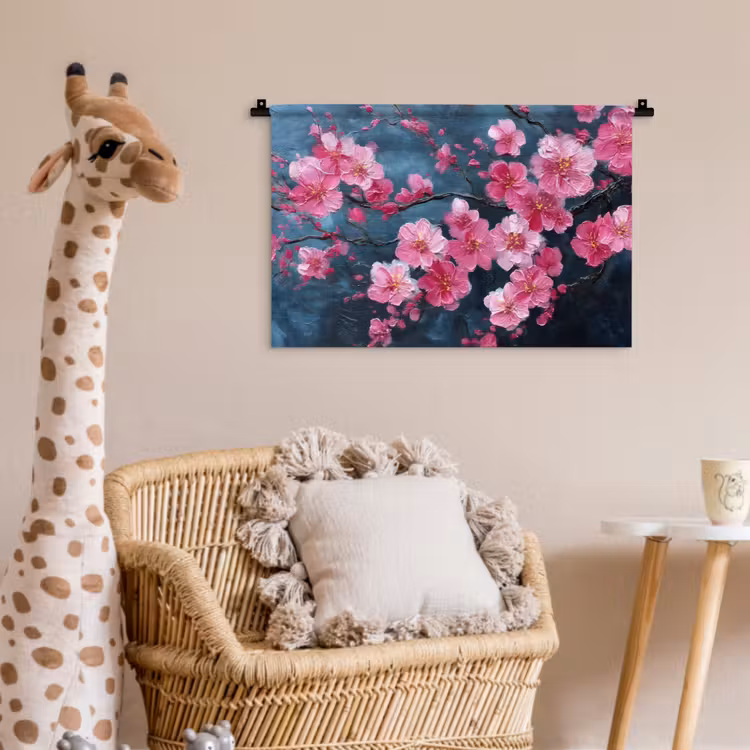 Wandkleed - Bloem - Bloesems - Roze - Abstract — 5