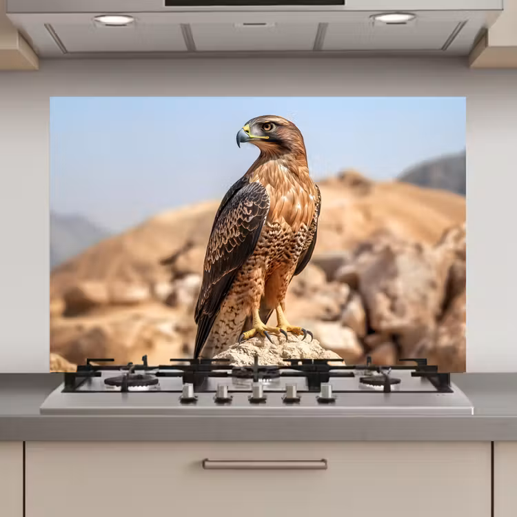 Spatscherm keuken - Valk - Vogel - Rots - Macht — 1