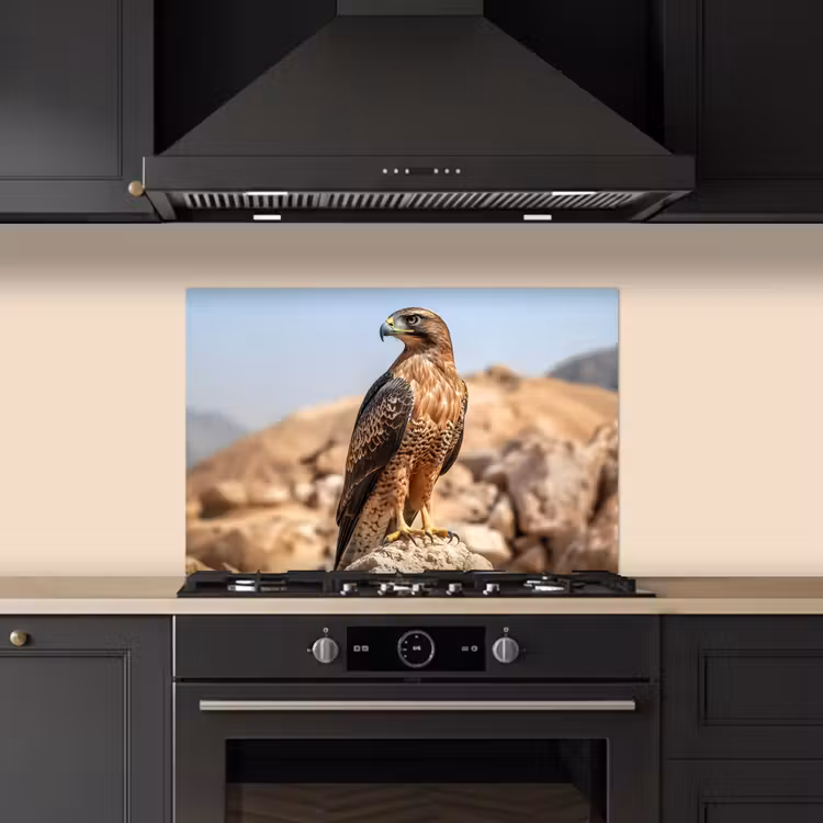 Spatscherm keuken - Valk - Vogel - Rots - Macht — 2
