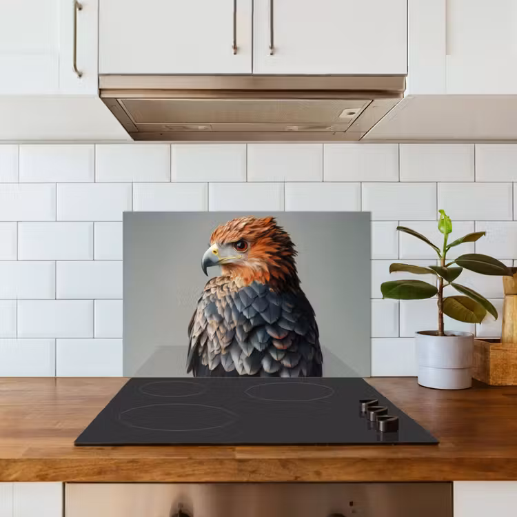 Spatscherm keuken - Vogel - Realistisch - Veren - Bruin — 6