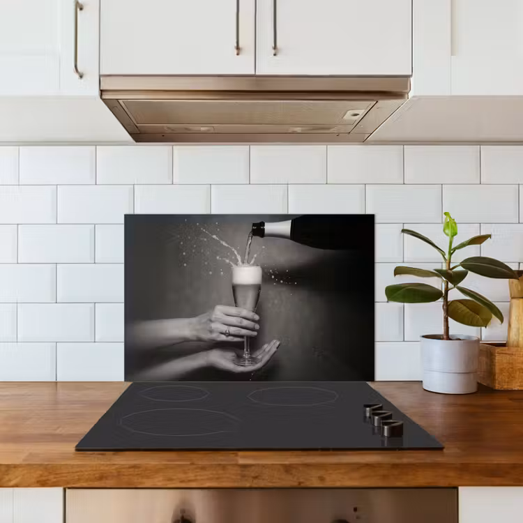 Spatscherm keuken - Champagnefles - Glas - Minimalistisch - Spetters — 6
