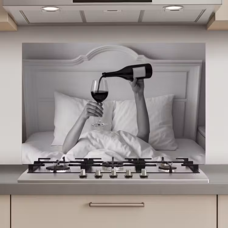 Spatscherm keuken - Lakens - Armen - Wijn - Glas — 1