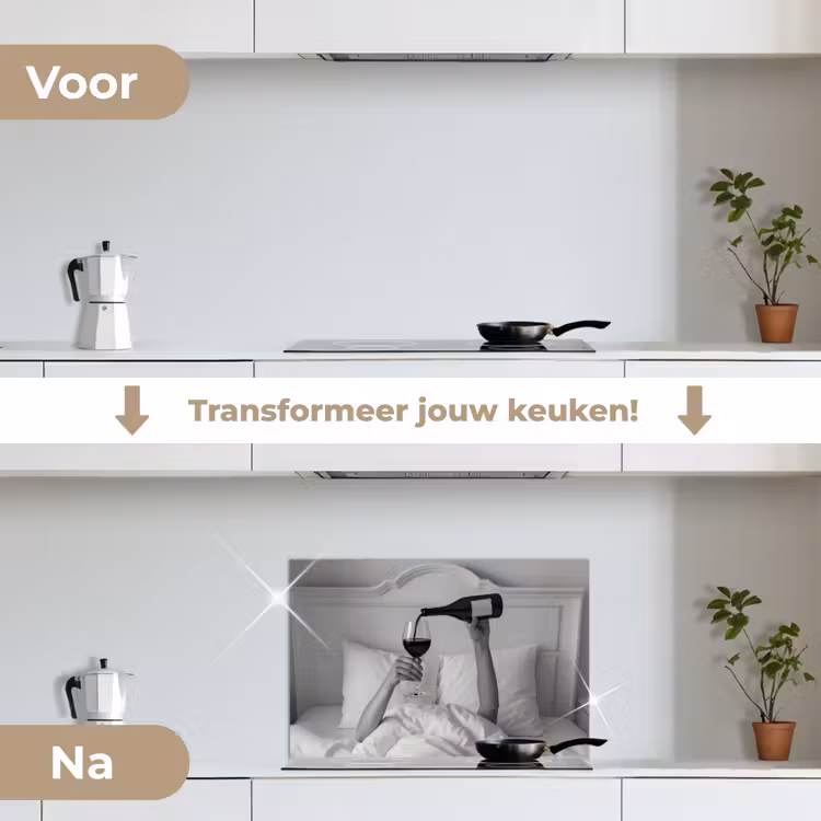 Spatscherm keuken - Lakens - Armen - Wijn - Glas — 3