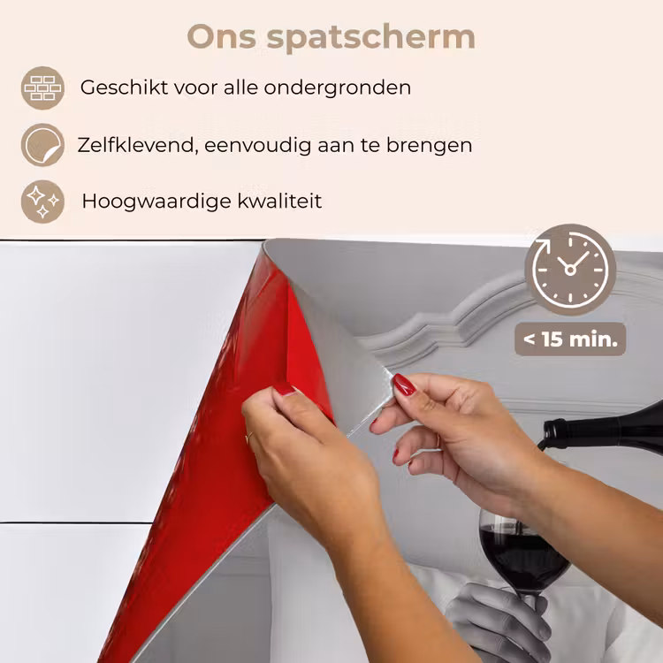 Spatscherm keuken - Lakens - Armen - Wijn - Glas — 4