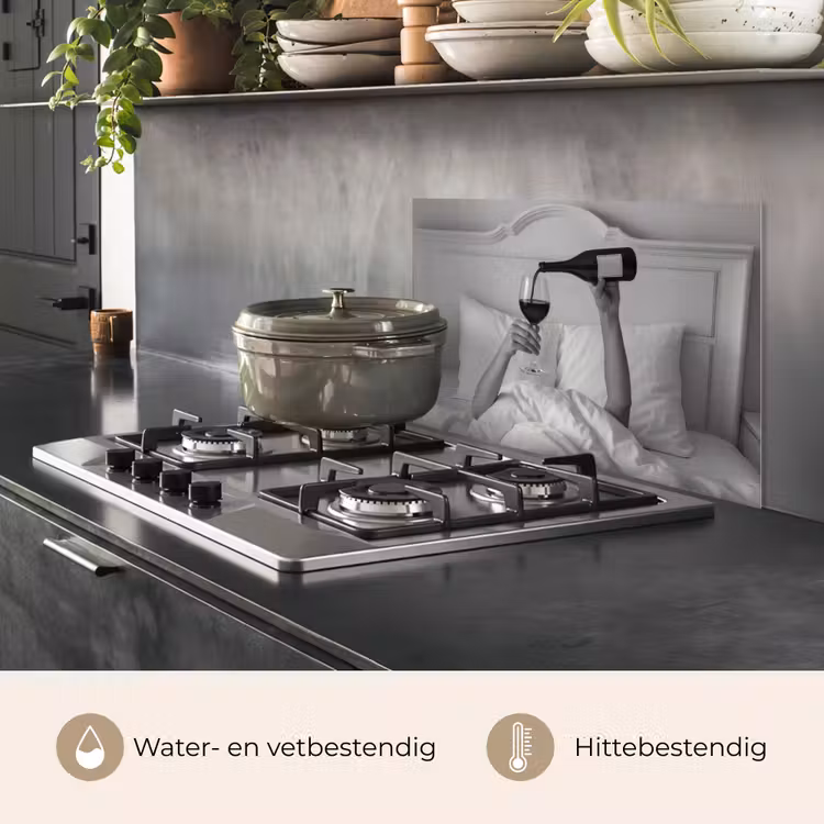 Spatscherm keuken - Lakens - Armen - Wijn - Glas — 7