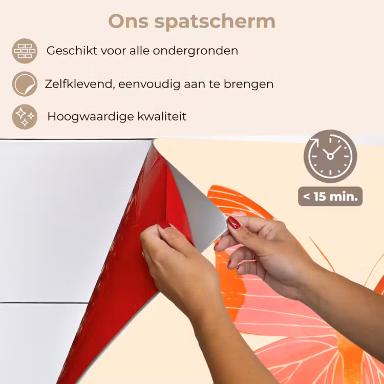 Spatscherm keuken - Vlinder - Minimalistisch - Roze — 4