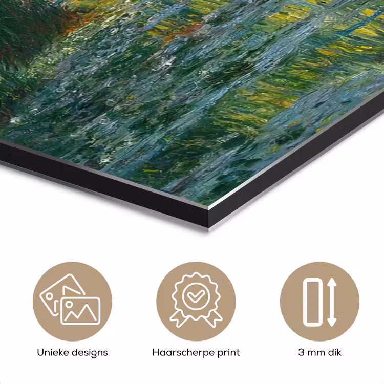 Aluminium schilderij - Brug - Hout - Vijver - Waterlelies — 7
