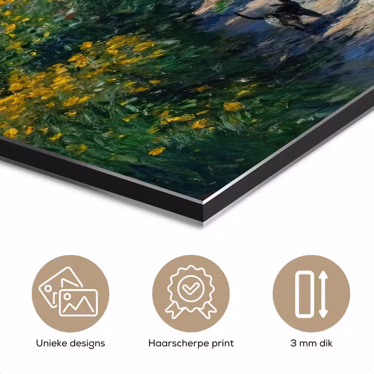 Aluminium schilderij - Kat - Vrouw - Bloemen - Huis — 7