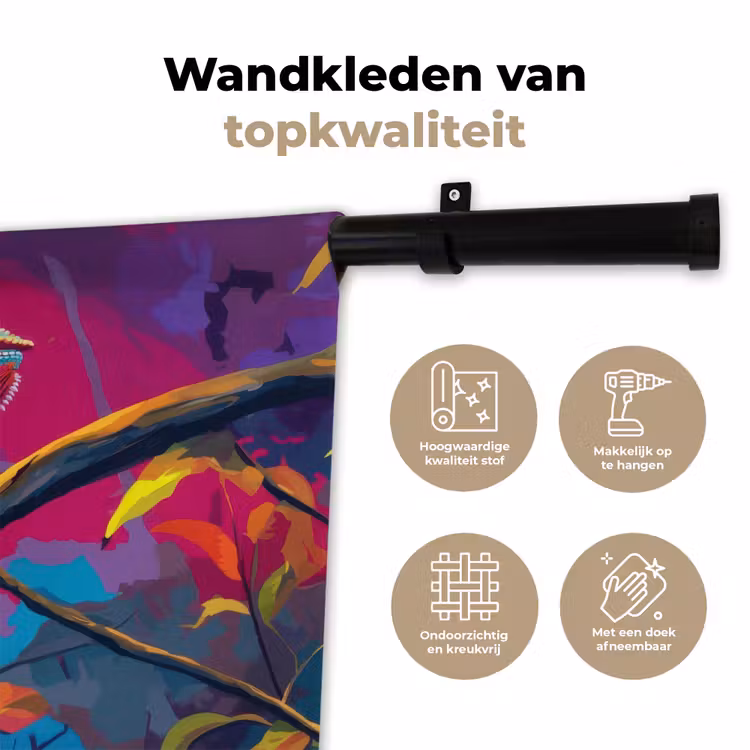 Wandkleed - Kameleon - Tak - Gestreept - Bladeren — 3