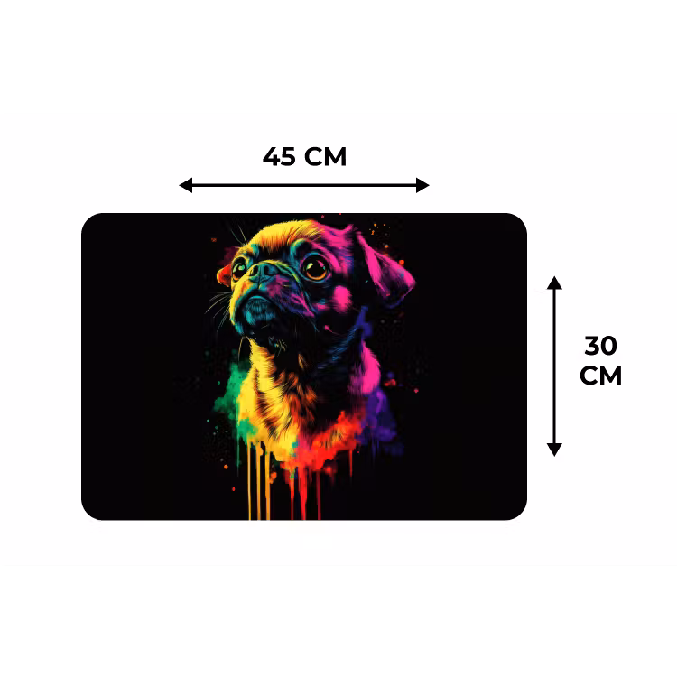 Placemat - 6 stuks - Puck - Hond - Verf - Kleuren — 3