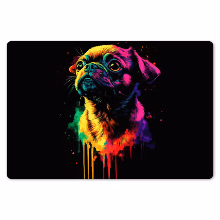 Placemat - 6 stuks - Puck - Hond - Verf - Kleuren — 7