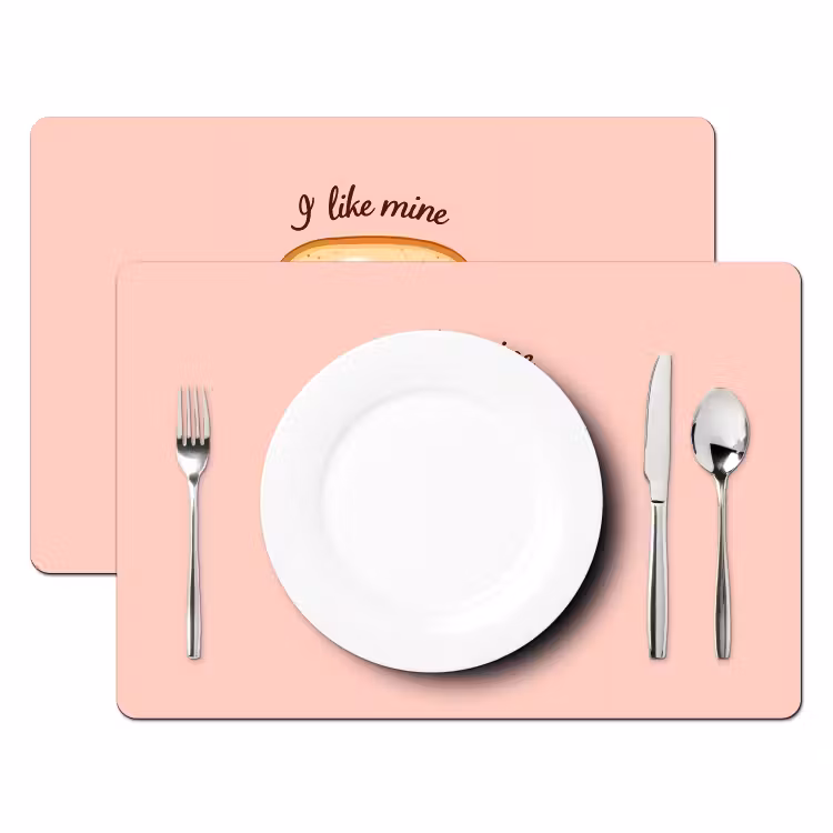 Placemat - 6 stuks - Brood - Illustratie - Quote - Roze — 2