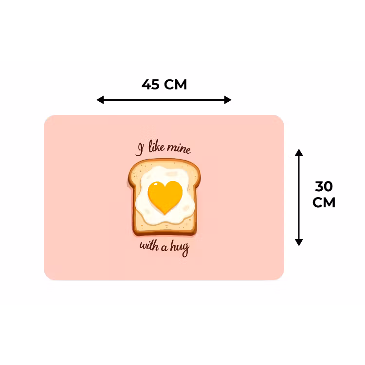 Placemat - 6 stuks - Brood - Illustratie - Quote - Roze — 3