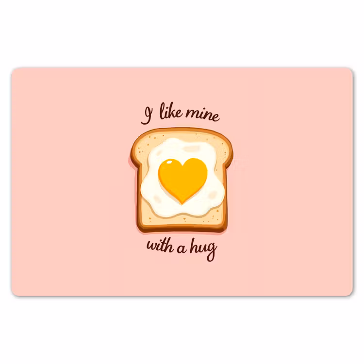 Placemat - 6 stuks - Brood - Illustratie - Quote - Roze — 7