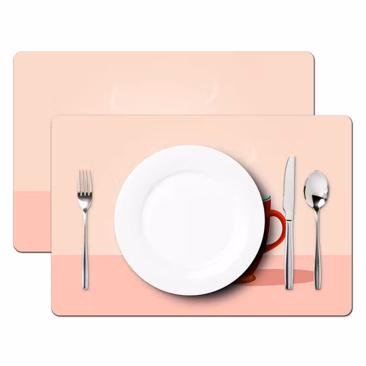 Placemat - 6 stuks - Theekopjes - Bloemmotieven - Roze - Theezakjes — 2