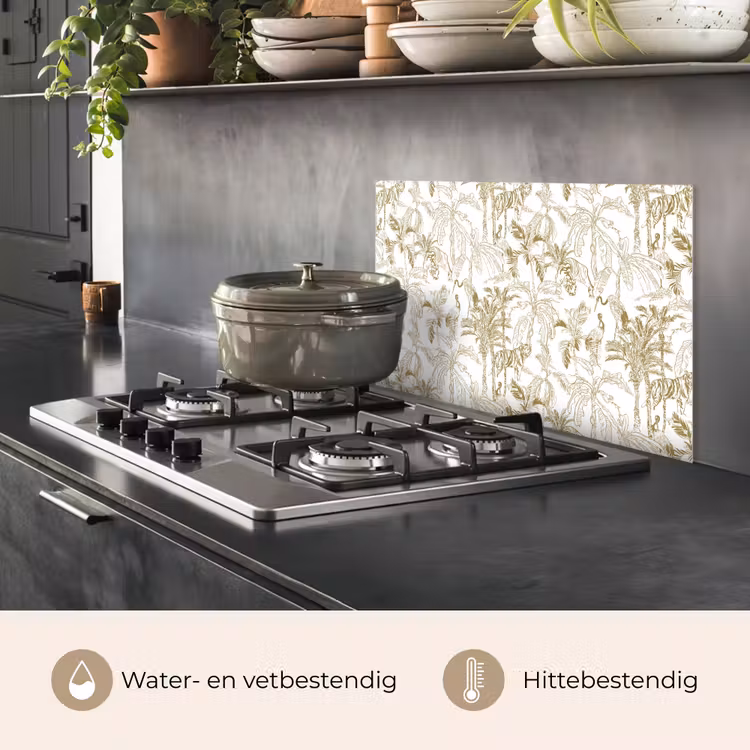 Spatscherm keuken - Tijger - Oerwoud - Beige — 6