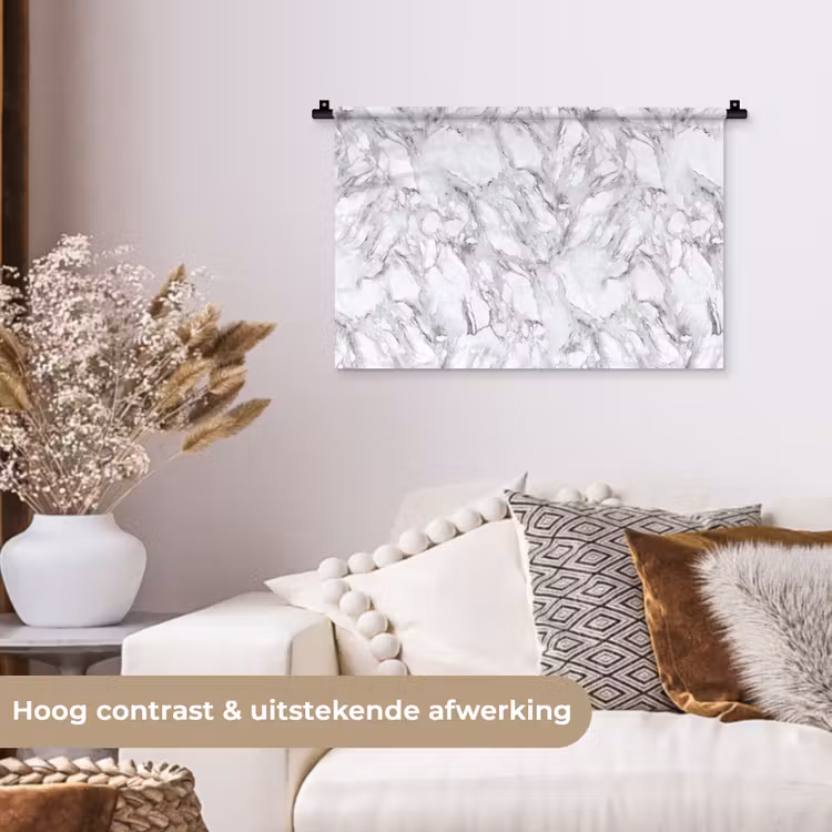 Wandkleed - Marmer - Gelaagd - Brekend - Grijsstructuur — 4