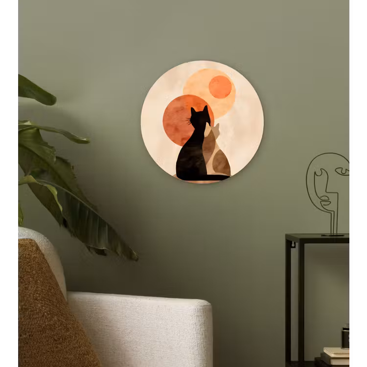 Muurcirkel - Katten - Zwart - Abstract - Cirkels — 3