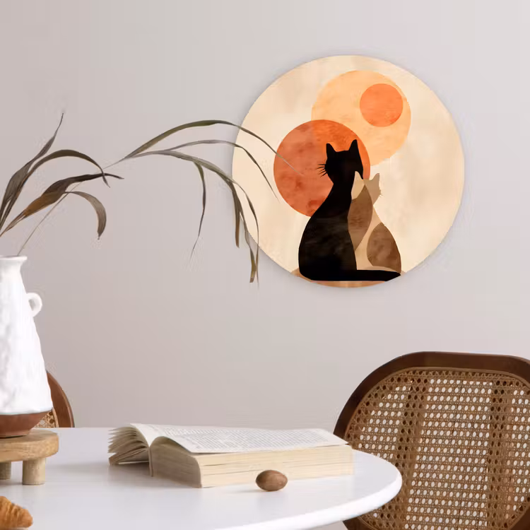 Muurcirkel - Katten - Zwart - Abstract - Cirkels — 4