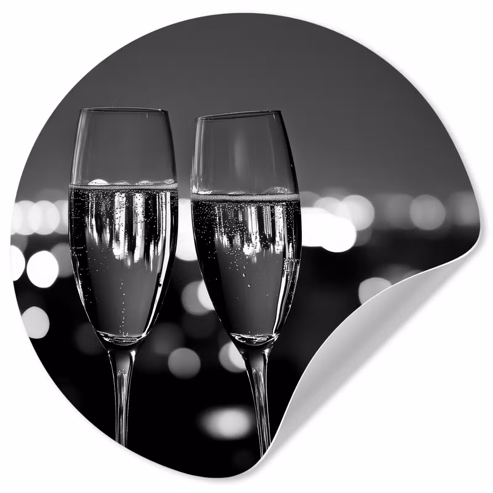 Behangcirkel - Bubbels - Proosten - Champagneglazen - Stadslichten — 1