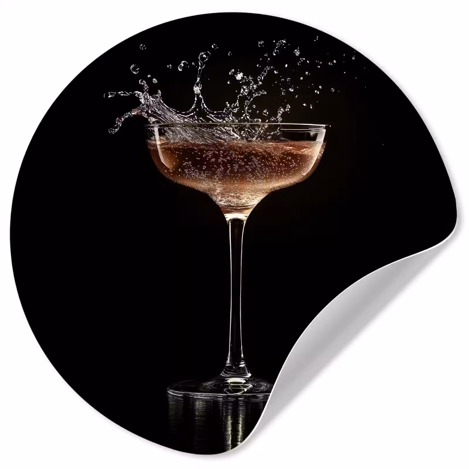 Behangcirkel - Cocktail - Zwart - Spetters - Glas — 1