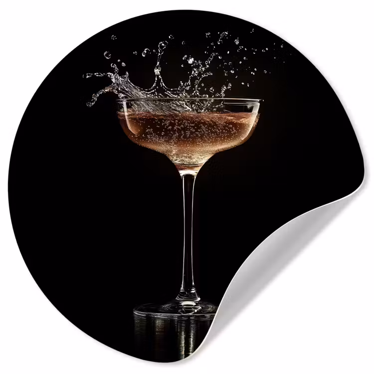 Behangcirkel - Cocktail - Zwart - Spetters - Glas — 1