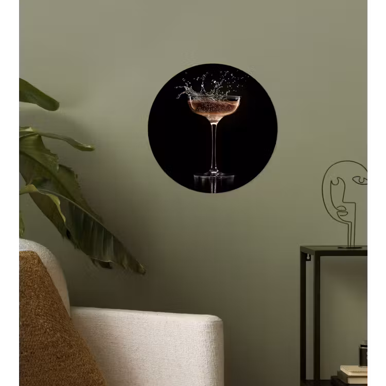 Behangcirkel - Cocktail - Zwart - Spetters - Glas — 3