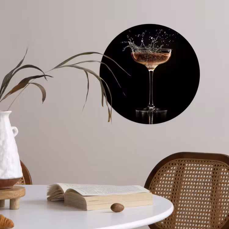 Behangcirkel - Cocktail - Zwart - Spetters - Glas — 4