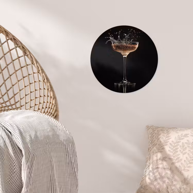 Behangcirkel - Cocktail - Zwart - Spetters - Glas — 5