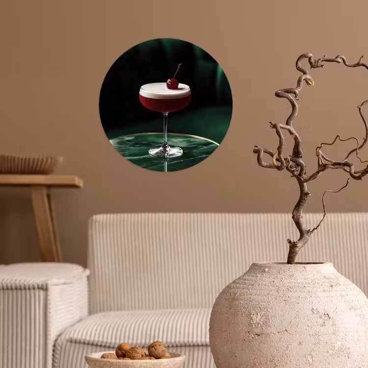 Behangcirkel - Kers - Cocktail - Rood - Marmer — 2