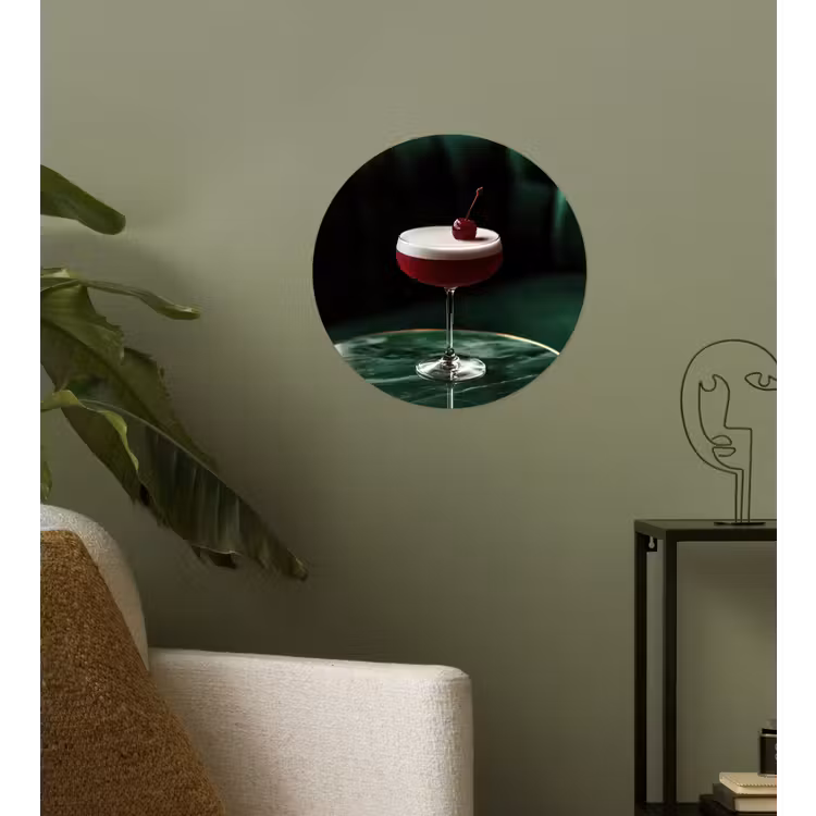 Behangcirkel - Kers - Cocktail - Rood - Marmer — 3
