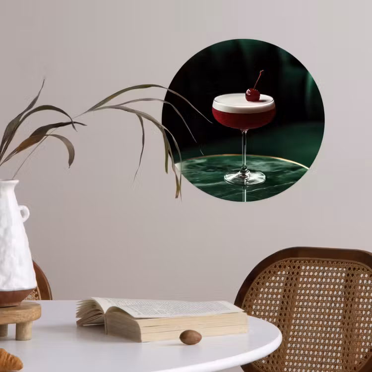 Behangcirkel - Kers - Cocktail - Rood - Marmer — 4