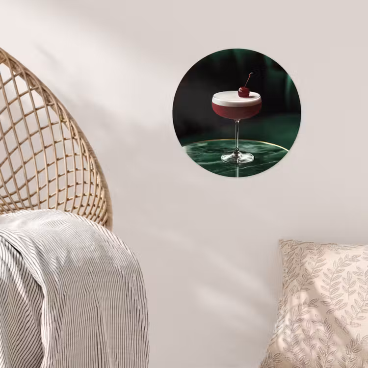 Behangcirkel - Kers - Cocktail - Rood - Marmer — 5