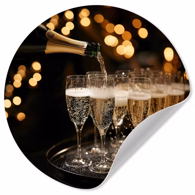 Behangcirkel - Lichtjes - Champagne - Glazen — 1
