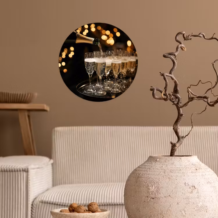 Behangcirkel - Lichtjes - Champagne - Glazen — 2