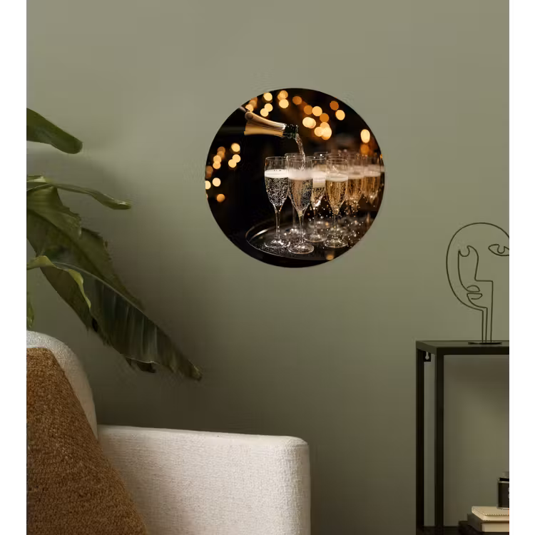 Behangcirkel - Lichtjes - Champagne - Glazen — 3