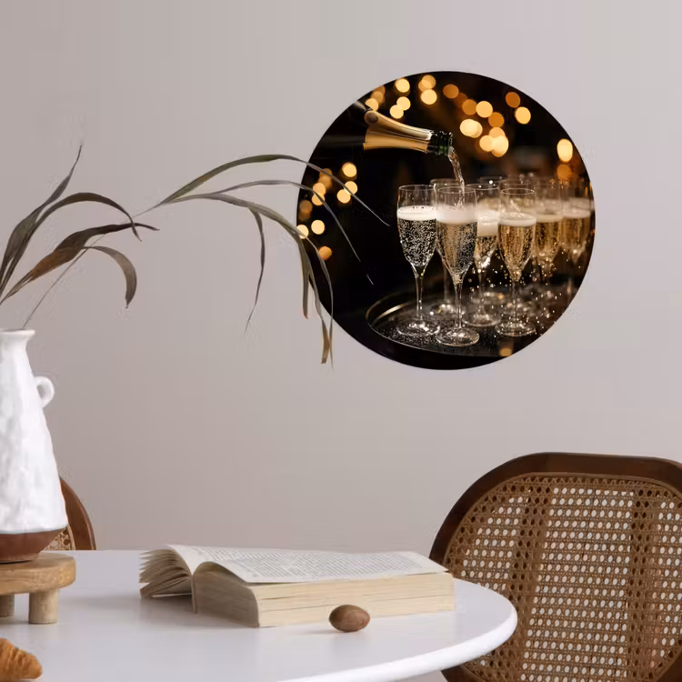 Behangcirkel - Lichtjes - Champagne - Glazen — 4