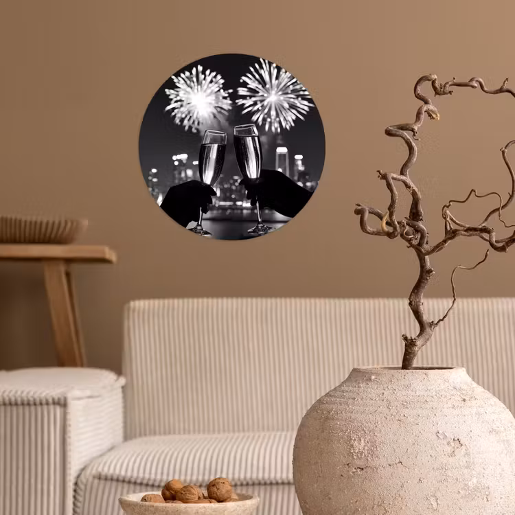 Behangcirkel - Vuurwerk - Proosten - Skyline - Champagne — 2