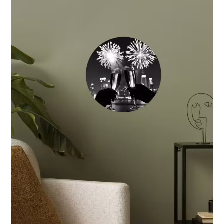 Behangcirkel - Vuurwerk - Proosten - Skyline - Champagne — 3