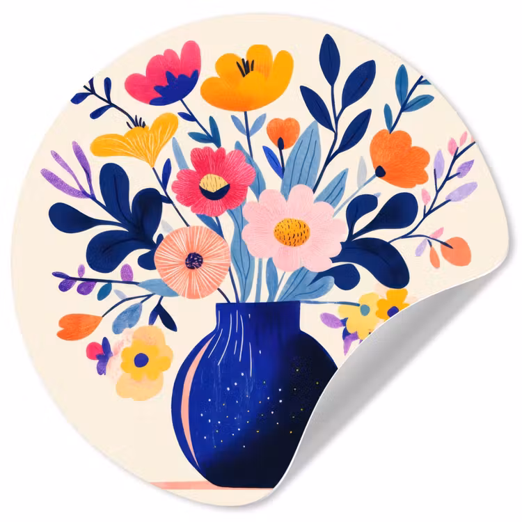 Behangcirkel - Vaas - Bloemen - Boeket — 1