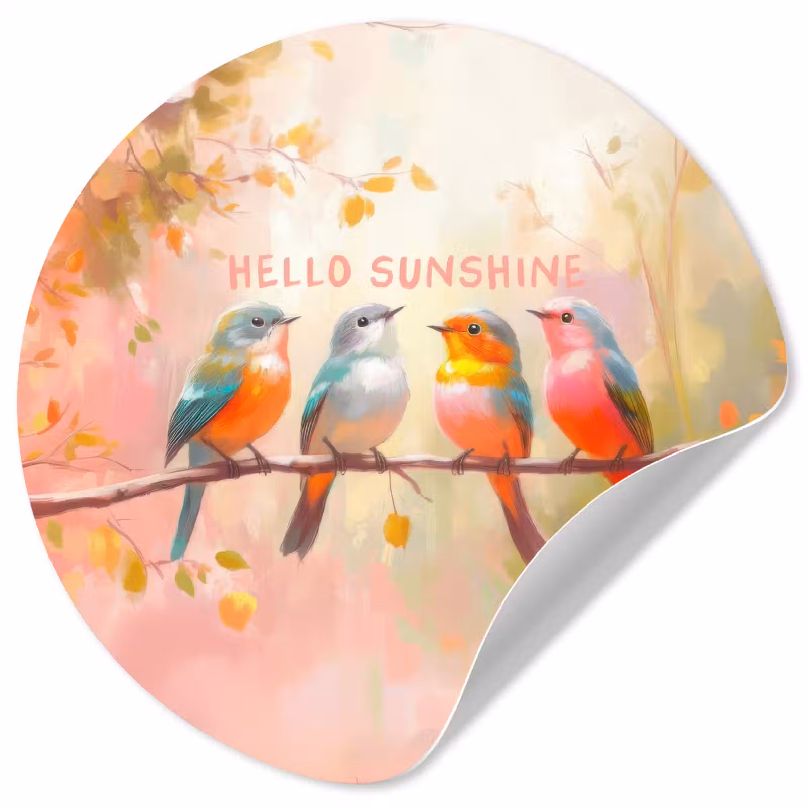 Behangcirkel - Vogels - Tak - Quote - Roze — 1