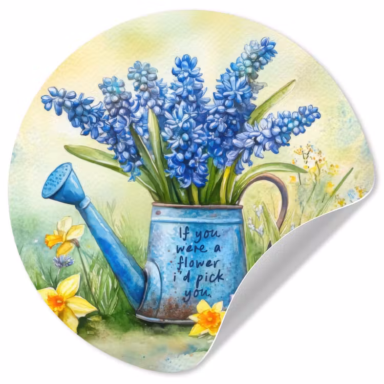 Behangcirkel - Lavendelbloemen - Quote - Gieter — 1