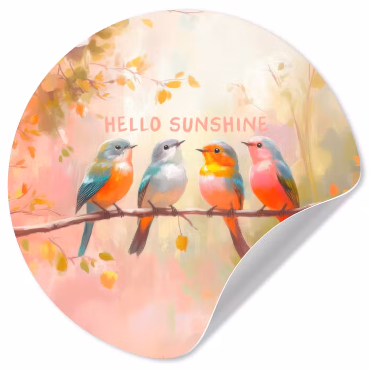 Behangcirkel - Vogels - Tak - Quote - Roze — 1