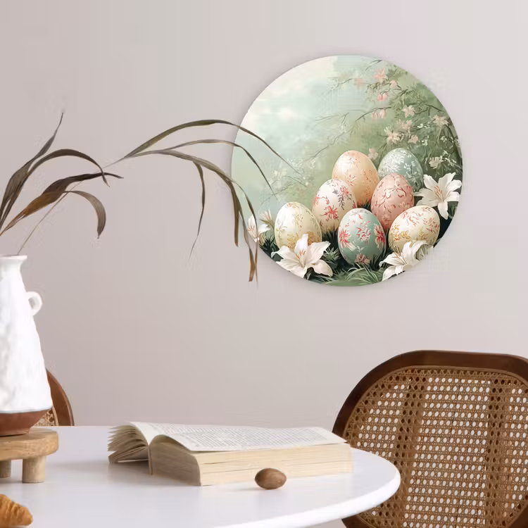 Muurcirkel - Paaseieren - Pasteltinten - Bloemen — 4