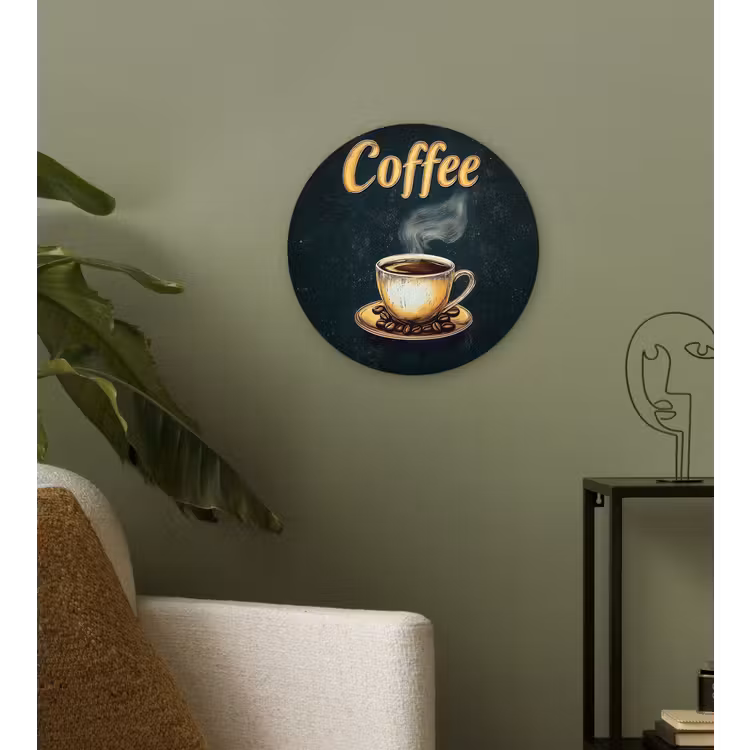 Muurcirkel - Koffie - Schotel - Koffiebonen - Retro — 3