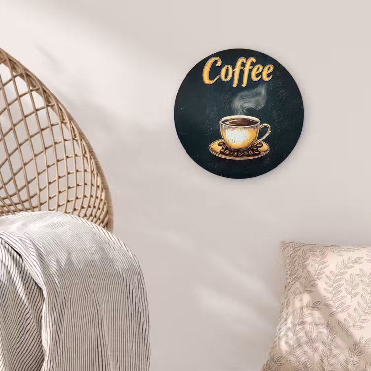 Muurcirkel - Koffie - Schotel - Koffiebonen - Retro — 5
