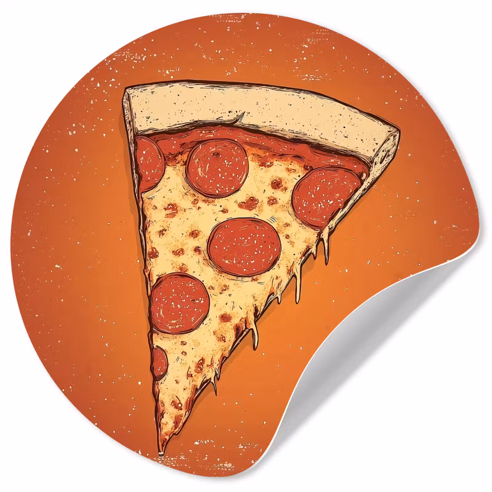 Behangcirkel - Pizza - Kaas - Rood - Pepperoni — 1